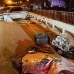 Kazada motoru patlayan otomobilin sürücüsü ağır yaralandı.